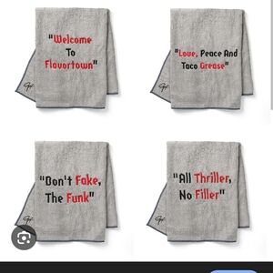 Guy Fieri Gray Towels with Fun Quotes (Set Of 4)